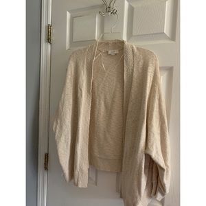 Cream Sweater Cardigan Long Sleeve by Loft Outlet